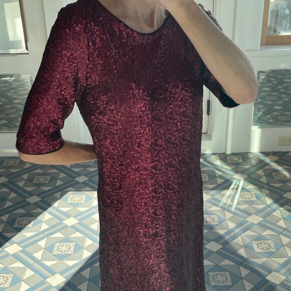 Betsey Johnson dress, ombré red sequins, size 10 - Picture 4 of 6